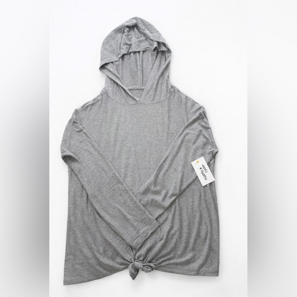 Rumi + Ryder Girls Hooded Gray Top Size 12/14 NWT